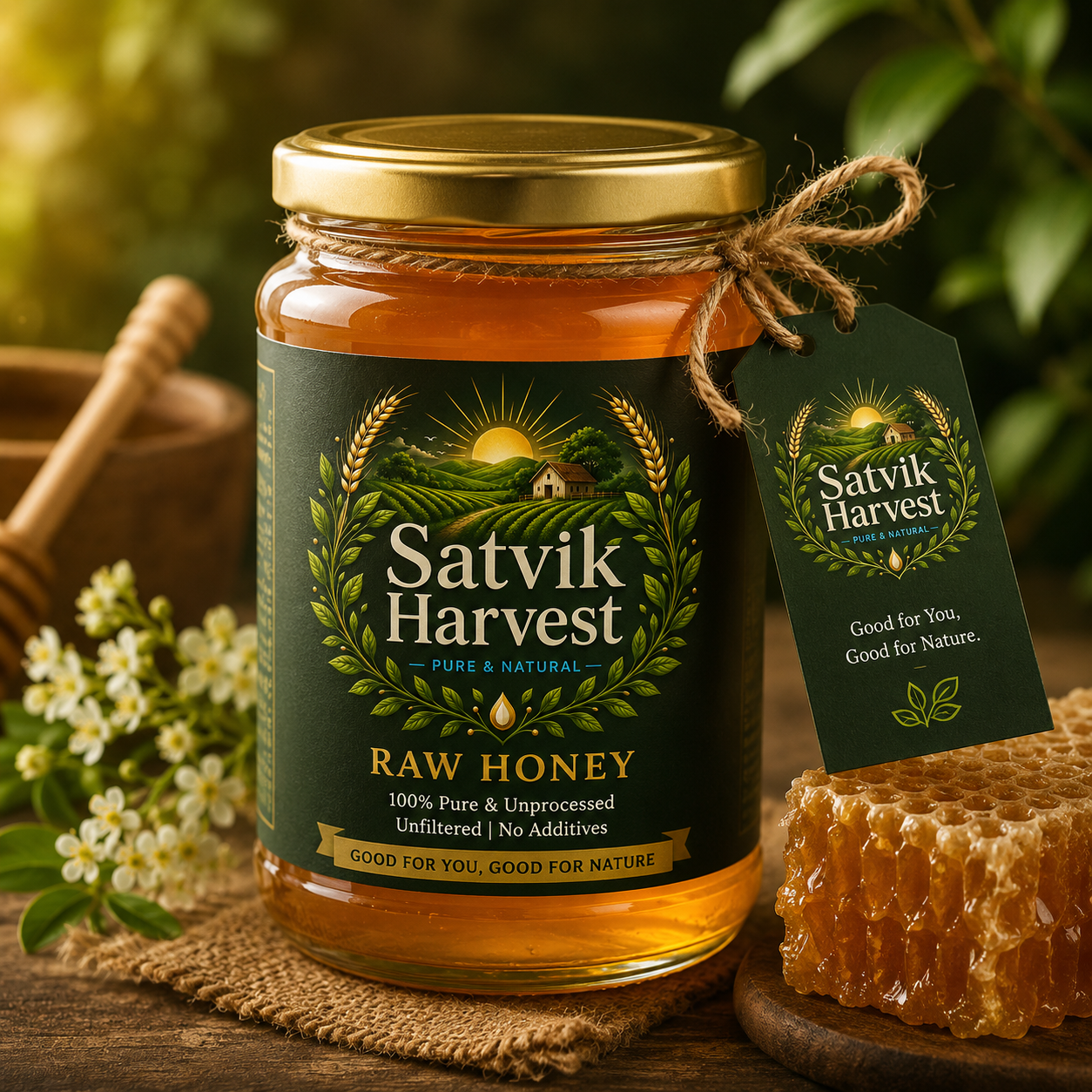 Jar of raw honey